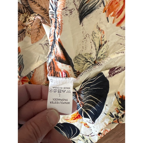 Tropical Floral Maxi Romper Dress High Slit festival Whimsical Fairy Large - Picture 5 of 5